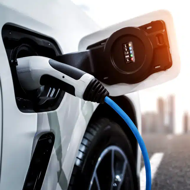 Professional commercial EV charging station installation by Sygma, featuring a wall-mounted workplace charger for electric vehicle fleets.